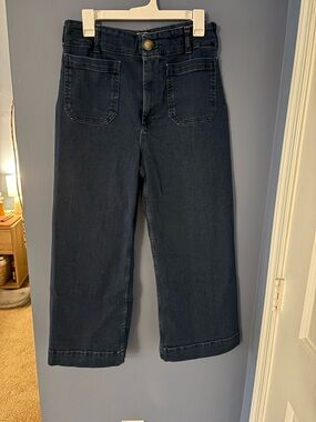 The Colette Cropped Wide-Leg Jeans by Maeve, Denim Dark